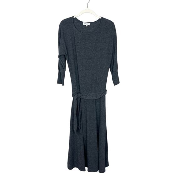 Michael Stars Blanche Boat Neck Midi Dress in Grey sz XS Knit 3/4 Sleeve Winter - Picture 2 of 8